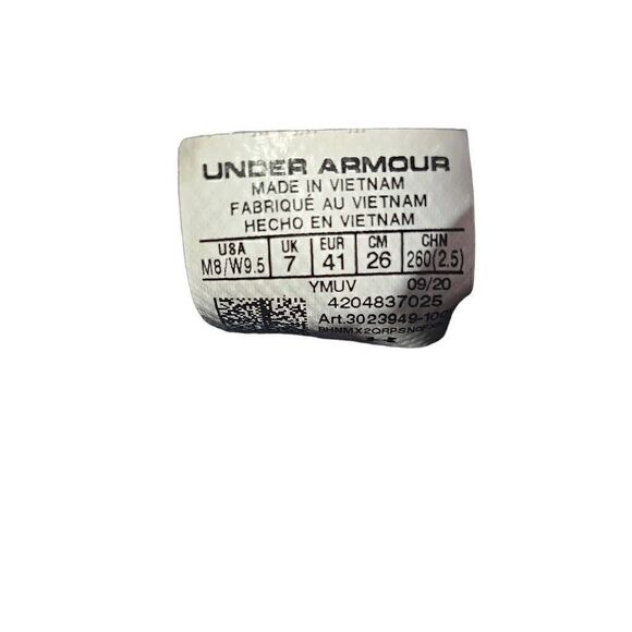 Under Armour Unisex White Black Lockdown 5 Athletic Basketball Shoes Sz M8/W9.5 main image 5